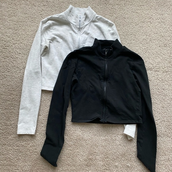 Garage Tops - 2 Garage Crop Top Zip Up